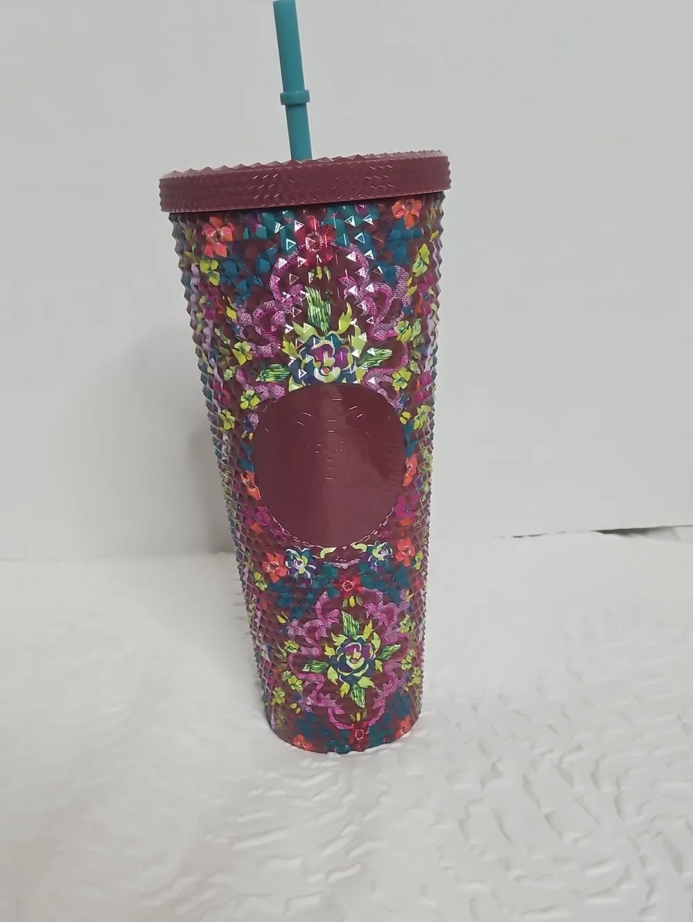 Starbuck Winter 2025 Siren Logo On Magenta Floral Venti Cold Cup Nwt
